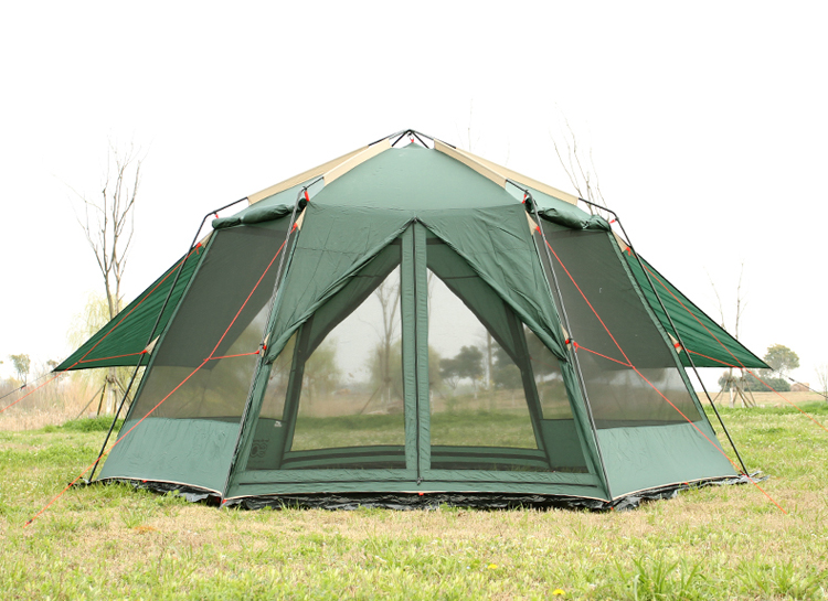 Cheap Goat Tents UV Hexagonal Outdoor Camping Huge Tent 8 12 Person Rainproof Anti Mosquito Hiking Tent Awning Garden Pergola Car Beach Awning Tents 